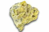 Lustrous Sulfur Crystals on Sparkling Calcite - Poland #243518-2